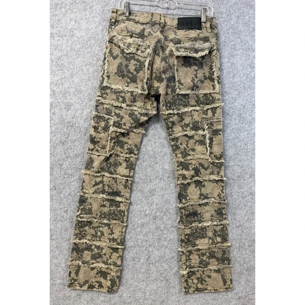 Another‎ Hype Piece AHP Mens Digital Camo Distressed Patchwork Cargo Pants Sz 32